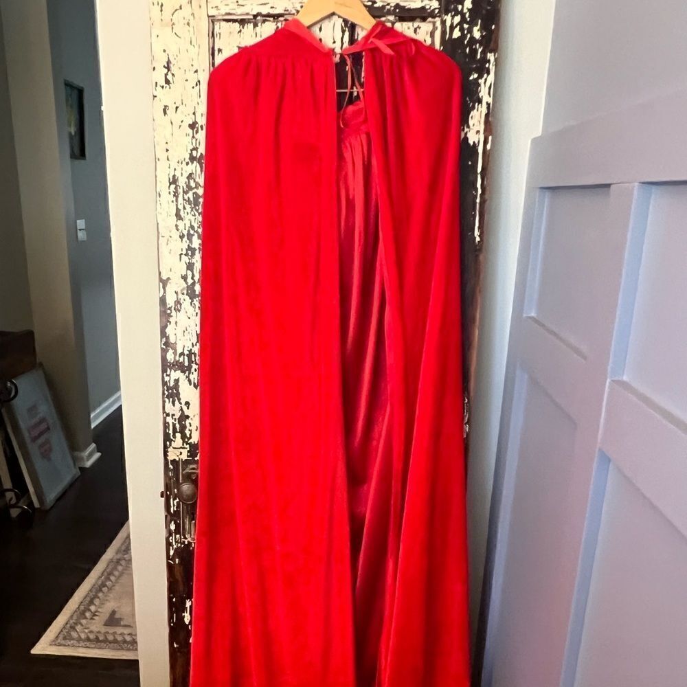 Little Red Riding Hood, Devil, Halloween cape hooded costume. Velvet/velour soft